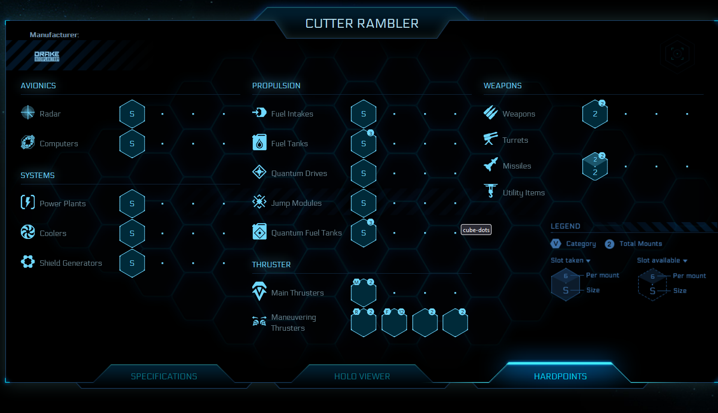 Cutter Rambler is missing its 3rd Fuel Tank. - Star Citizen Spectrum