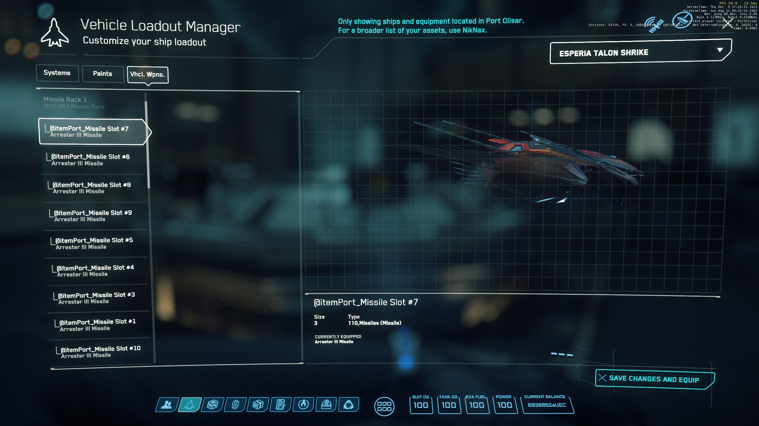 Are the Shrike missiles supposed to be bespoke and unchangeable? - Star